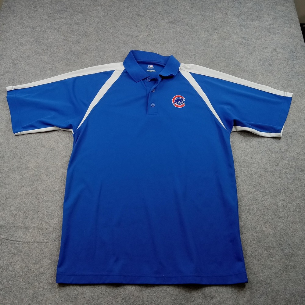 Chicago Cubs Polo Shirt Mens Medium Blue‎ MLB Baseball Genuine Merchandise